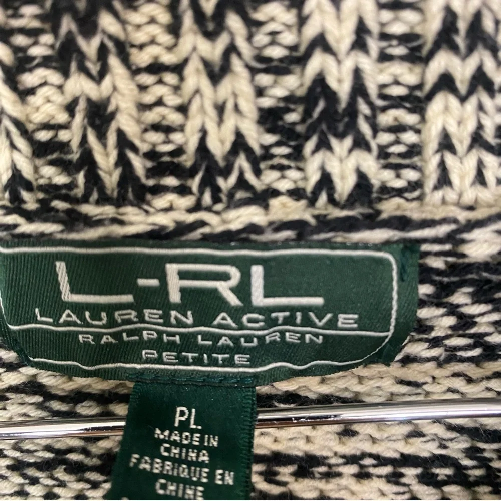 Lauren Ralph‎ Lauren Knit Zip Up Sweater Skier Size Petite Large PL